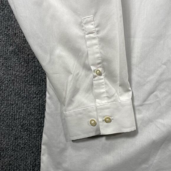 J. Ferrar Slim Button Up Dress Shirt Men's XXL 18-18.5 34-35 White Adjustable - Picture 3 of 10